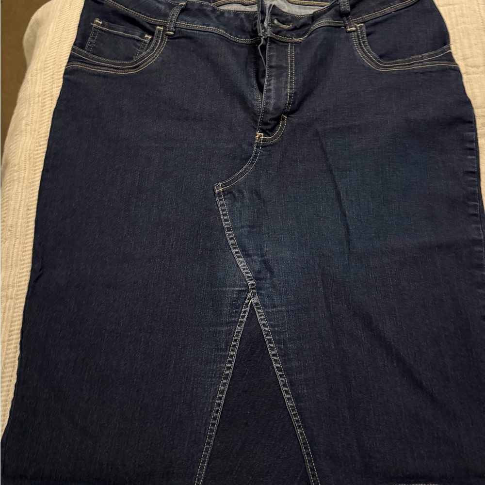 Lee Riders Two-Tone Blue Denim Panel Skirt